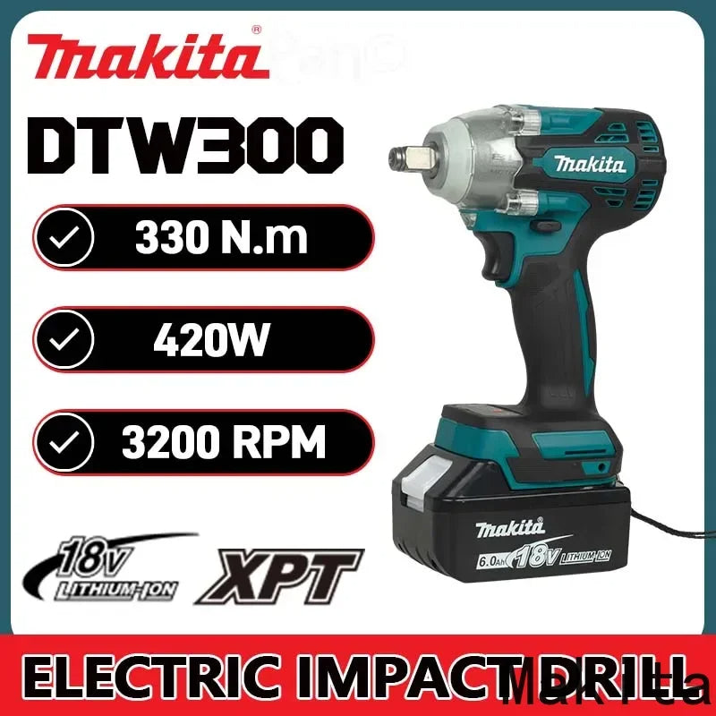 Makita DTW300 18V Brushless 1/2" Impact Wrench – Variable Speed, Bare Tool (No Battery)
