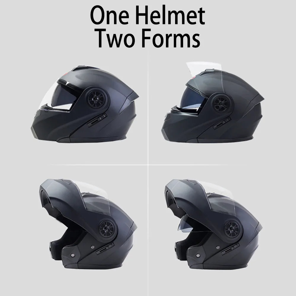 Bluetooth Motorcycle Full Face Helmet – Modular Flip-Up DOT Approved Helmet for Men & Women (Casco Moto)