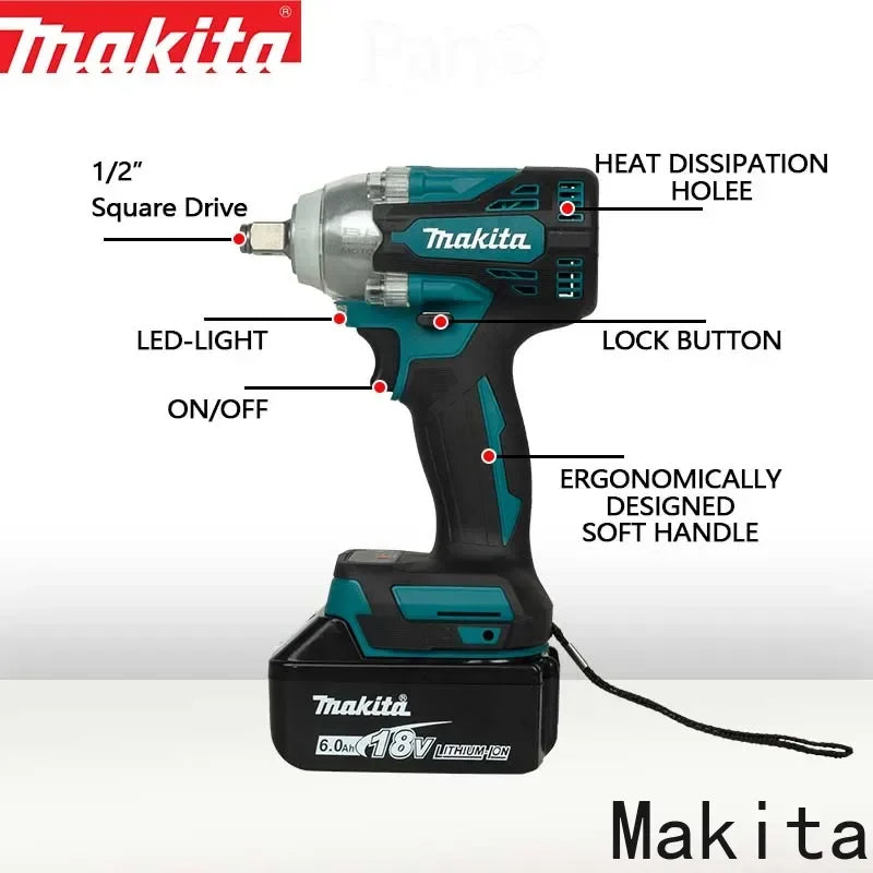 Makita DTW300 18V Brushless 1/2" Impact Wrench – Variable Speed, Bare Tool (No Battery)