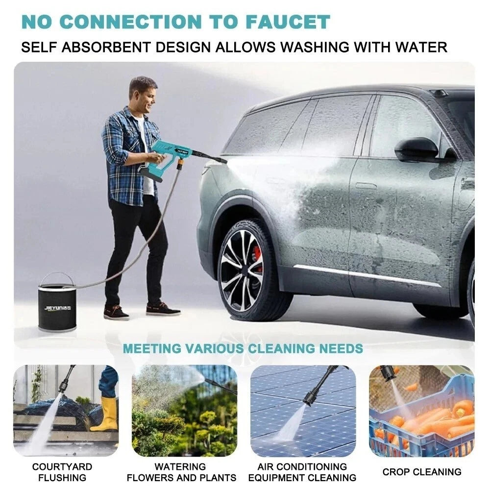 Cordless Pressure Washer Cleaner – Portable High Power Jet Washer with 2 Batteries & Charger