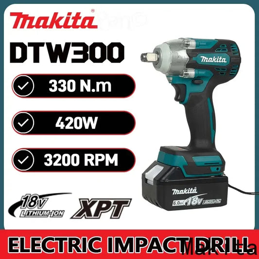 Makita DTW300 18V Brushless 1/2" Impact Wrench – Variable Speed, Bare Tool (No Battery)
