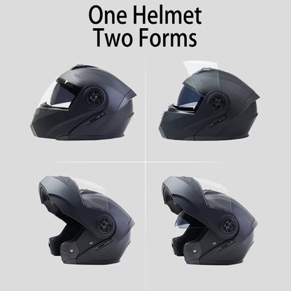 Bluetooth Motorcycle Full Face Helmet – Modular Flip-Up DOT Approved Helmet for Men & Women (Casco Moto)