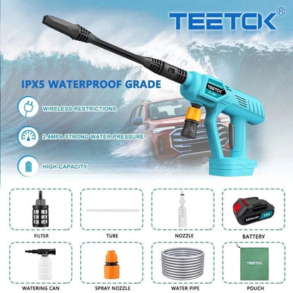 Cordless Pressure Washer Cleaner – Portable High Power Jet Washer with 2 Batteries & Charger