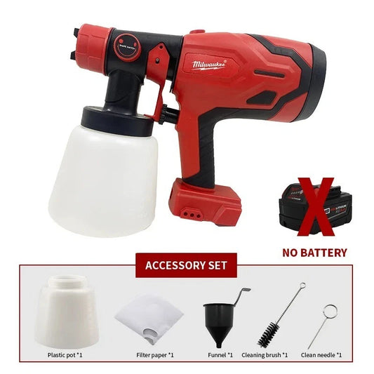 Milwaukee-Compatible 18V Cordless Electric Spray Gun – 800ML High-Power Paint Sprayer (Tool Only)
