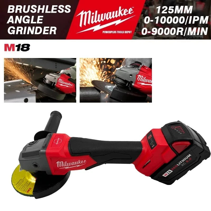 Milwaukee 18V Brushless Cordless Angle Grinder – 125mm/100mm | 3-Speed Variable Control (Tool Only)