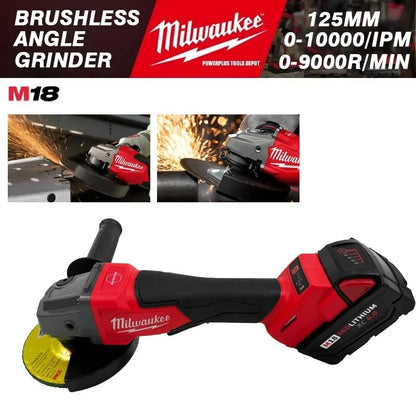 Milwaukee 18V Brushless Cordless Angle Grinder – 125mm/100mm | 3-Speed Variable Control (Tool Only)