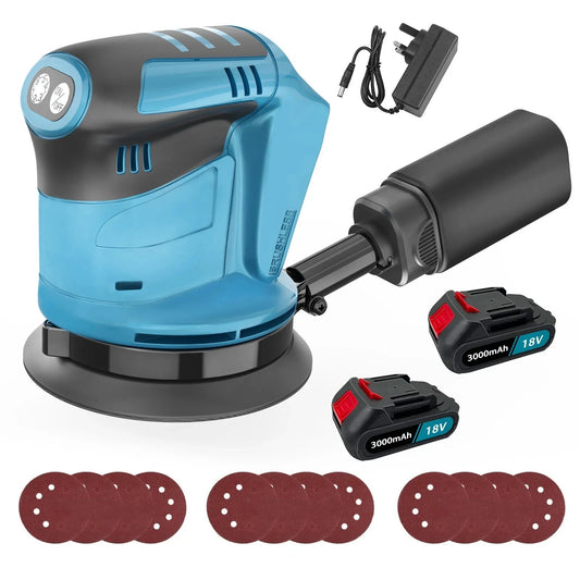 Makita DBO180Z 18V LXT Cordless 125mm Random Orbital Sander + 2 Batteries & Accessories