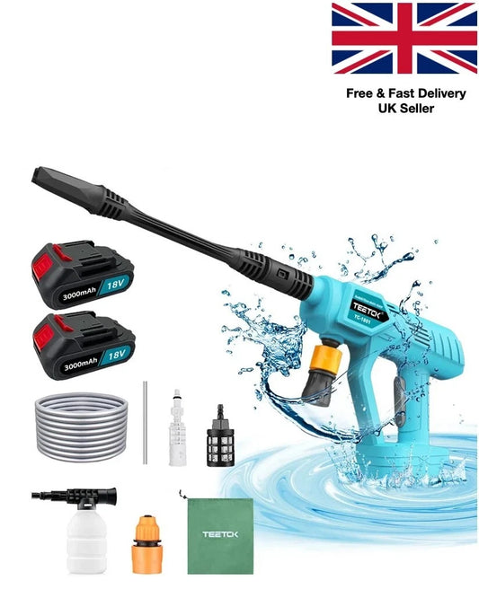 Cordless Pressure Washer Cleaner – Portable High Power Jet Washer with 2 Batteries & Charger